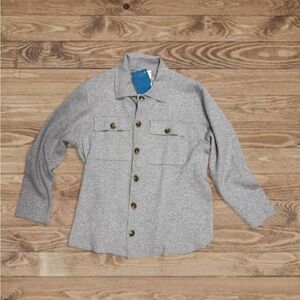 NWT Market & Spruce Wool Light Gray Button-Up Cardigan